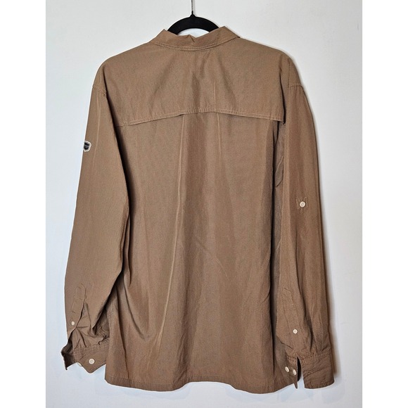 Eddie Bauer Vented Outdoor Sport Shop Mens L Brown Long Sleeve Button Up Shirt - Picture 6 of 6